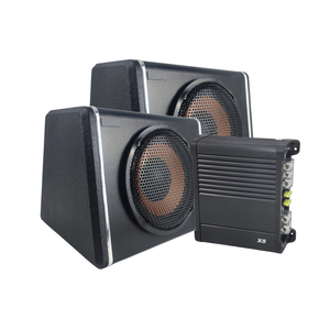Système d'amélioration des basses pour voiture sans perte avec caisson de basses <span class=keywords><strong>passif</strong></span> en bois de 8 pouces, amplificateur mono et faisceau de câblage complet - Product Image 2