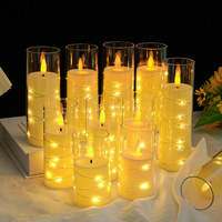 Modèle personnalisé de bougie LED Décoration quotidienne Décoration de mariage Bougies LED avec guirlande lumineuse