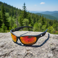 Gafas de Sol Deportivas Polarizadas con Montura Completa, Rojas/Azules/Negras/Blancas, Protección UV400 de PC, Ligeras, para Adultos, Hombres y Mujeres, para Correr y Ciclismo