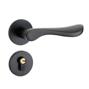 Leedis Lever Lock Black Aluminum Interior Door Lock For Solid Wood Doors 7008 - Product Image 5