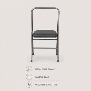 <span class=keywords><strong>Sedia</strong></span> Ausiliaria Pieghevole per Yoga con Telaio in Metallo e Seduta Imbottita in PU, Supporto per Pratica Yoga in Studio e a Casa - Product Image 2