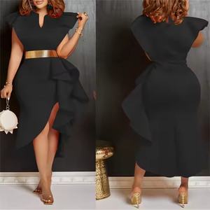 Vestidos Casuales de Fiesta con Volantes y Cinturón Estilo Bohemio 2025 para Mujer, Diseño Elegante con Parches, Cintura Elástica, Verano Invierno - Product Image 2