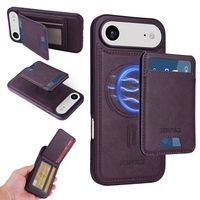 Carte de crédit 2 en 1 étui en cuir housse de téléphone pour iPhone 15/16/16E/17/17 Pro étui antichoc détachable