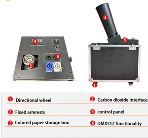 Mini <span class=keywords><strong>lanceur</strong></span> DMX à angle réglable 500W CO2 Machine à <span class=keywords><strong>confettis</strong></span> pour Blast Events Clubs Festivals Stage Parties - Product Image 3