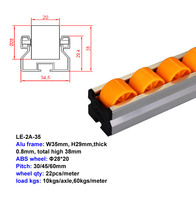 Rel Aluminium Mini Khusus Pabrik, Dapat Disesuaikan, untuk Sistem Rak Alir (Flow Rack)