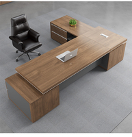 Bureau de direction moderne et luxueux, table de bureau en bois en forme de L pour le directeur du patron et du PDG Mobilier de bureau au design élégant