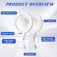Loupe d'écran à 20 LED avec lampe et support, fonction automatique 3.0X, portable
