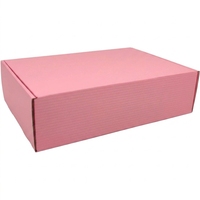 Emballage Recyclable, Coffret Cadeau de Luxe, Boîte à Rabat Pliante Rose, Boîte à Courrier en Carton Ondulé avec Autocollants pour Boutique E-commerce