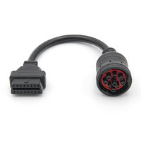 Cable de Extensión OBD2 de 16 Pines a Conector Hembra OBD de 9 Pines J1939 para Camiones de Trabajo Pesado