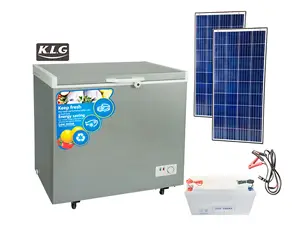 Congélateur à énergie solaire 200l dc ac pour porte ouverte, avec compresseur sikelan de marque et porte coulissante en verre