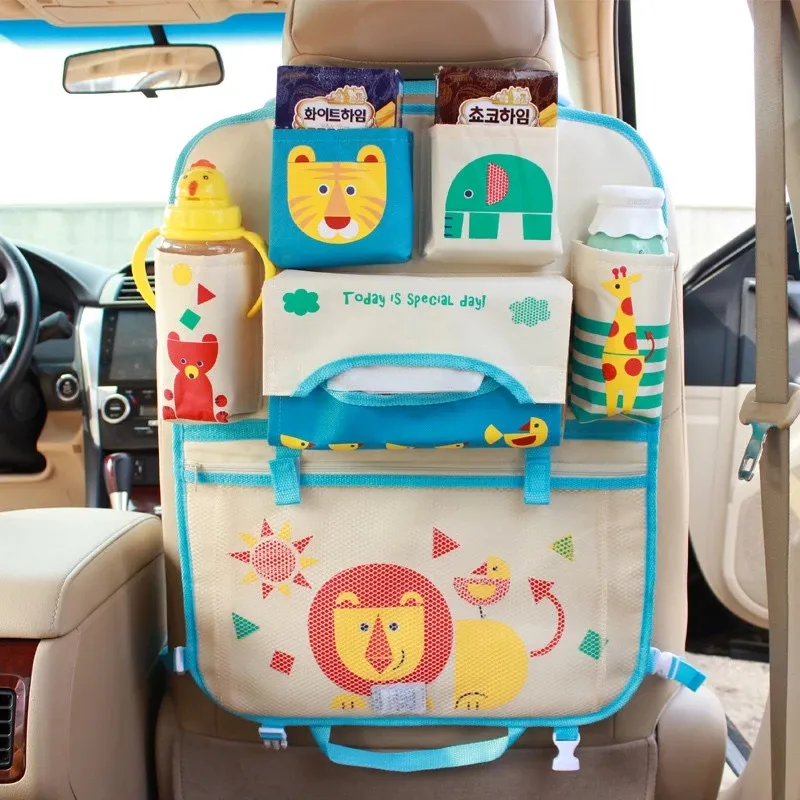 Car Organizer Back Seat PU Leather Backseat Organizer Double-Side Between Seats for Kids TOCGAMT Car Seat Organizer 1Pack 