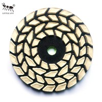 LITTLE ANT OEM Tampons de polissage diamantés à sec 4 étapes 100 mm pour le lustrage des sols en granit et marbre, compatibles avec les meuleuses d'angle de 4 pouces de diamètre