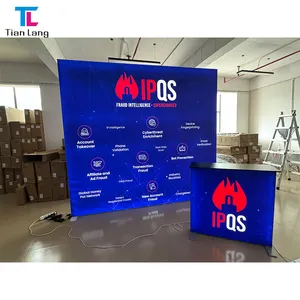 TianLang 10x8ft Aluminum Frame SEG Fabric LED Display Stand Portable Reusable Lightweight Backlit Expo Trade Show Booth Backdrop