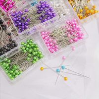 Fbshicung 1200 épingles à coudre en acier, têtes à billes nacrées, longueur 1,6 pouce, pour couture à la main, quilting, couturière, bijoux, DIY