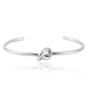 Pulsera de puño con nudo en tono dorado para mujer, joyería de moda de acero inoxidable, regalo 13006 - Product Image 5