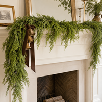 Guirlande de Noël artificielle en cèdre et pin de 1,8 m pour porte, cheminée, escalier, décoration de maison et de fêtes - Vente en gros