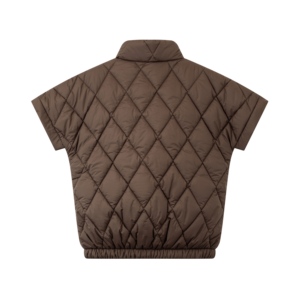 Prix de gros Gilet à col montant et manches trois-quarts, <span class=keywords><strong>Manteau</strong></span> élégant pour <span class=keywords><strong>femme</strong></span> automne-hiver, Remise sur commande en gros - Product Image 4