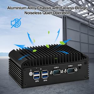 มินิพีซี N150 แบบไม่มีพัดลม สำหรับอุตสาหกรรม พอร์ต LAN แบบ Dual Gigabit RJ45 คอมพิวเตอร์ขนาดเล็กแบบฝังตัว ฮาร์ดแวร์ M.2 NVMe พร้อม RAM 8GB/32GB - Product Image 3