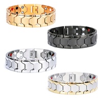 Pulsera Magnética Deportiva de Doble Fila de Imanes de Estilo Ancho Best Man, Pulsera de Terapia Magnética 4 en 1 para la Salud y el Alivio de la Artritis
