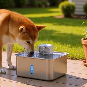 Fontaine à eau pour animaux de compagnie rechargeable en acier inoxydable Jpet 7L avec filtration automatique, bol pour chien et chat - Product Image 1