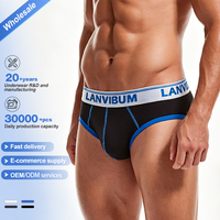 Sous-vêtements pour hommes avec logo personnalisé, couleur unie, coton, taille mi-haute, tricotés, confortables, respirants, shorts, caleçons, slips