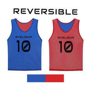 Custom gemaakte hoogwaardige ademende, omkeerbare voetbal trainingsvesten, goedkope voetbalhesjes voor volwassenen en kinderen. - Product Image 6
