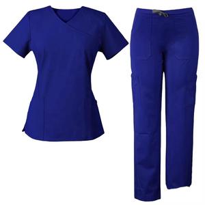 Batas de Laboratorio Ecológicas Azul Rey para Mujer, Uniformes de Hospital, Tela 100% Algodón Tejido, Uso en Farmacia - Product Image 1