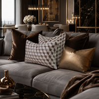 Housse de coussin jacquard 3D de luxe - Coussin décoratif tissé crème beige avec fermeture éclair invisible pour canapé-lit (personnalisable)