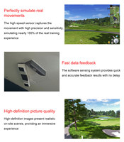 Simulateur de golf tout-en-un avec retour de mouvement réel, surveillance par caméra double haute vitesse, compatible multiplateformes