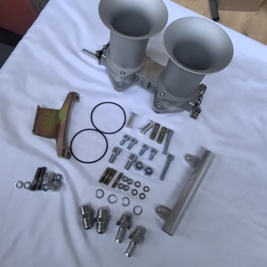 FAJS corpo farfallato singolo DCOE argento adatto per le corse e la conversione del motore CARB in EFI, l'altezza è di 90MM per tromba d'aria - Product Image 3