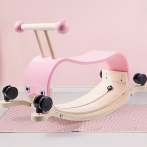 عربة أطفال خشبية ، دراجة توازن <span class=keywords><strong>2</strong></span> في 1 مع 4 عجلات ومقعد - Product Image 2