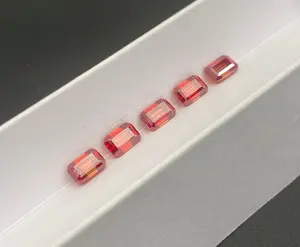Lab Grown Diamond 0.15ct to 5ct Watch Moissanite 2*3 to 12*14mm Emerald Cut Deep Color Red Moissanite Gems