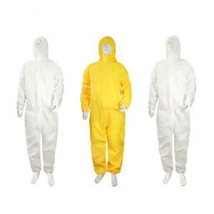 Biểu tượng tùy chỉnh hỗ trợ nhà máy PP + PE trắng công nhân dùng một lần Coverall CE chứng nhận lửa bằng chứng chống tĩnh mức độ C - Product Image 5