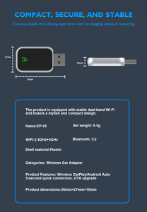 CP05 Mini Smart Box Carplay, Dongle Inalámbrico, Android <span class=keywords><strong>Auto</strong></span>, Carplay con Cable a Inalámbrico, Android <span class=keywords><strong>Auto</strong></span>, Accesorios para Automóviles - Product Image 4