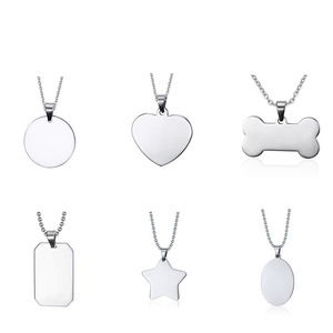 Pendentif breloque personnalisé en acier inoxydable pour chiens, gravure de logo sur mesure, collier anti-perte pour chiens - Product Image 1