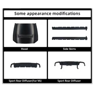 Kit carrosserie complet style GT500 pour Ford Mustang 2010-2014, comprenant pare-chocs avant et arrière, capot et diffuseur, pour mise à niveau facelift.