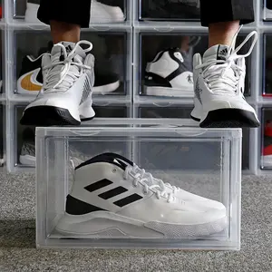 批发可堆叠显示巨人，透明透明滴前丙烯酸塑料存储鞋运动鞋盒子与磁铁 *