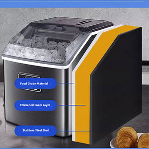 Льдогенератор HZB20F-GC-<span class=keywords><strong>M</strong></span> 220В для коммерческого и домашнего использования, настольный, производительность 30/35 кг, автоматическая мини-машина для производства кубиков льда - Product Image 3