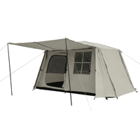 Carpa Compacta de Glamping Resistente con Revestimiento Plateado de Oxford, Protección UV, Cobertura Total, 2 Habitaciones, 1 Salón, Ventanas de Rejilla para las Cuatro Estaciones