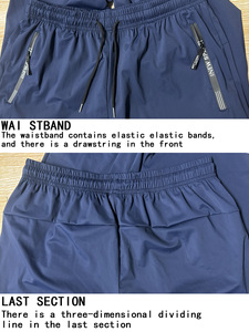 <span class=keywords><strong>Pantalon</strong></span> d'été léger en nylon effet soie rafraîchissante pour homme, séchage rapide, respirant, extensible, décontracté, avec poches zippées – Nouveauté tendance - Product Image 3