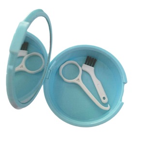 Portable Dental Storage Box With Mirror Orthodontic <b>Retainer</b> <b>Case</b> Invisalign Braces Holder Sky Blue Plastic - Product Image 1