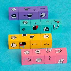 Nouveau modèle 2026 : <span class=keywords><strong>Cube</strong></span> à visages changeants avec cloche – Jeu de combat 2 à 4 joueurs – Jeu de correspondance de blocs - Product Image 5