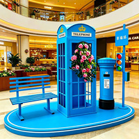 Cabine téléphonique NINI pour photographie, fleurs, décoration de mariage à Londres, cabine téléphonique classique blanche en métal de Londres