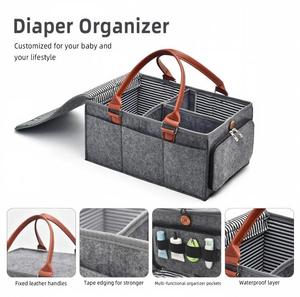 Sac de rangement pour couches en feutre grande taille avec couvercle, organisateur de couches portable, vente en gros - Product Image 3