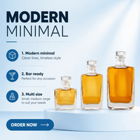 Bouteilles en verre Super Flint de style carré plat pour Vodka, Whisky et Spiritueux – Formats 50ml, 100ml, 500ml, 700ml, 750ml – Modèle Long Island