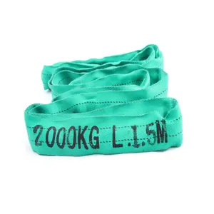 man made factory 10 ton 5000kg high tensile 100% polyester one way soft heavy lift sleeve round flexible sling price
