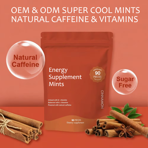 Tabletas de Menta OEM, Suplemento de Cafeína Natural y L-Teanina para Energía y Concentración, Pastillas de Menta Polar Blast con Canela para una Mente Clara - Product Image 4