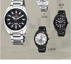 นาฬิกาข้อมือผู้ชายแบรนด์ NAVIFORCE ตัวเรือนสแตนเลสกันน้ำ ดีไซน์ลำลอง ระบบควอตซ์ พร้อมฟังก์ชั่นบอกวันที่ นาฬิกาข้อมือผู้ชายแบรนด์ดัง Relogio Masculino - Product Image 6