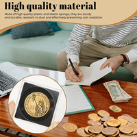 Étuis personnalisables en plastique acrylique pour pièces de monnaie et dollars en argent 20-40mm porte-pression réglable avec éponge unisexe