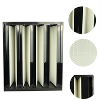 Filtre HEPA H13 plissé en V de type boîte à haut débit d'air pour armoire de laboratoire à flux laminaire de salle blanche